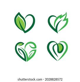 ilustración vectorial de corazón y hoja