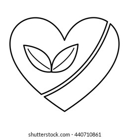 heart with leafs  isolated icon design
