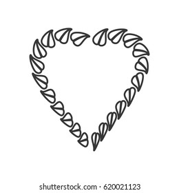 heart leave organic emblem line