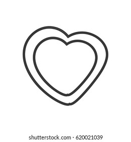 heart leave organic emblem outline