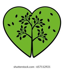 heart with leaves