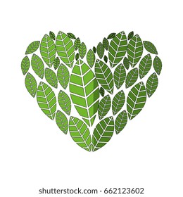Heart with leaves