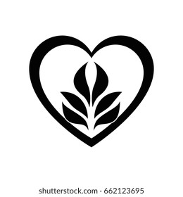 Heart with leaves