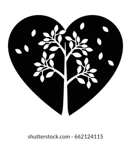 Heart with leaves