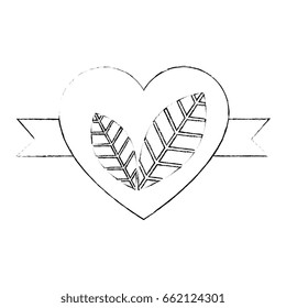 Heart with leaves