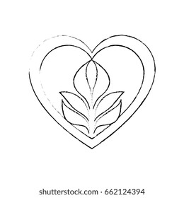 Heart with leaves