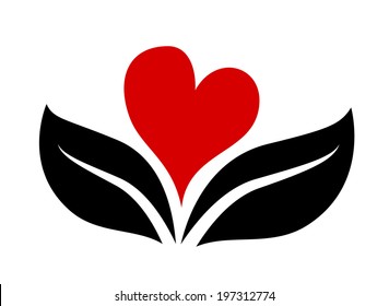 Heart with leaves icon.