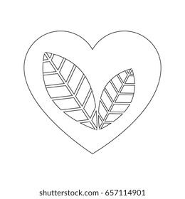 heart with leaves icon