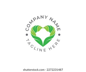 Heart Leaves Logo Concept icon sign symbol Design Element. Love, Medical, Health Care, Valentine's Day Logotype. Vector illustration template