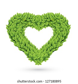 Heart of leaves vector illustration