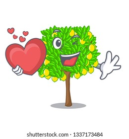 With heart lemon tree cartoon next the house