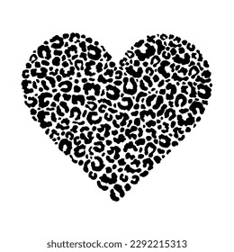 Heart with leopard skin pattern.