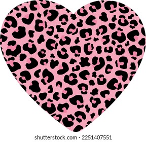 Ilustración vectorial de manchas leopardo del corazón