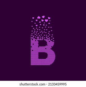 Heart Letter B Animated Pixel Dot Stock Vector (Royalty Free ...