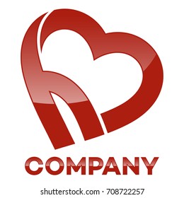 Heart and letter H logo