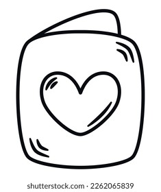 heart letter icon over white