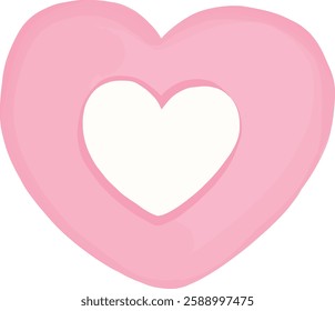 Heart with letter V on transparent background