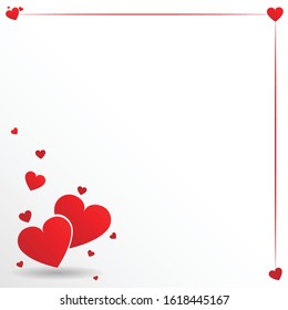 Heart Lettering Valentine Theme on white background. Ribbon with red line letter template.