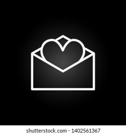 heart letters neon icon. Elements of Heartbeat set. Simple icon for websites, web design, mobile app, info graphics