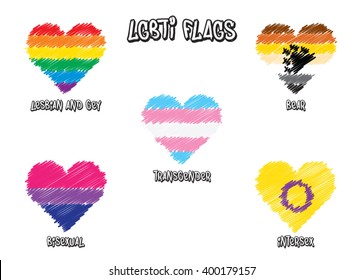 Heart of lgbt Flags.