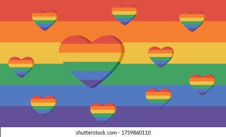 Heart LGBT Pride Month in June. card, banner and background. (lesbian, gay, bisexual and transgender).