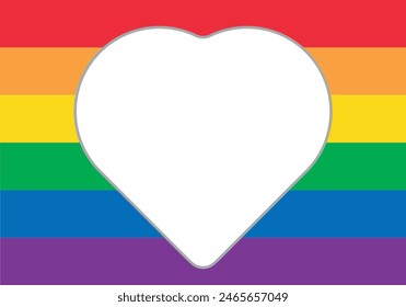 Heart with the lgbtq+ pride flag.