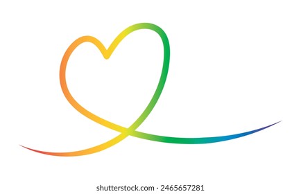 Heart with the lgbtq+ pride flag.