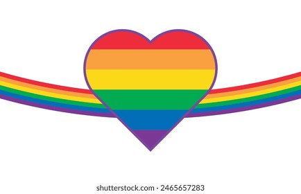 Heart with the lgbtq+ pride flag.