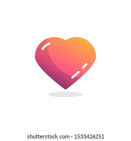 Heart, life flat icon, vector sign, Abstract heart colorful pictogram isolated on white. Love symbol, logo illustration. Flat style design
