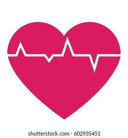 heart with life line vector