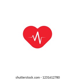 Heart and life line vector design