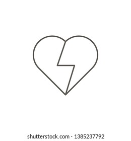 Heart, lighting vector icon. Element of simple icon for websites, web design, mobile app, info graphics. Thick line icon for website design and development