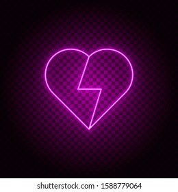 Heart, lighting vector icon. Element of simple icon for websites, web design, mobile app, info graphics. Pink color. Neon vector on dark background