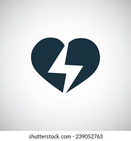 heart lightning icon on white background 