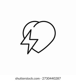 Herz mit Blitz-Symbol, Vektorsymbol