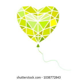 Heart like a balloon.
Heart in style low poly. Heart  precious stone.
