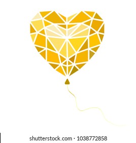 Heart like a balloon.
Heart in style low poly. Heart  precious stone.
