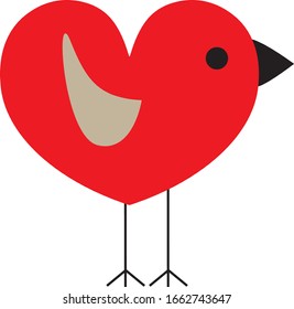 Heart like a bird, love with wings