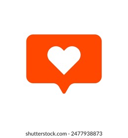 Heart like icon. Red notification symbol. Social media vector. Simple flat design.