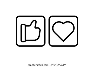 corazón y me gusta el icono. icono relacionado con la web básica y la interfaz de usuario. adecuado para sitio web, aplicación, interfaces de usuario, imprimible, etc. estilo de icono de línea. diseño de vector simple editable