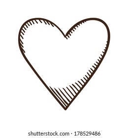Heart like icon. Sketch symbol isolated on white.