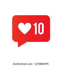 Heart like icon. Sotial media notifications.