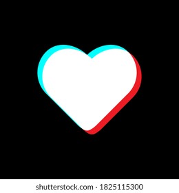 Heart, like icon, symbol. Social media concept. Isolated on black background