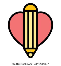 Heart like plan icon outline vector. Business social. Seo digital color flat