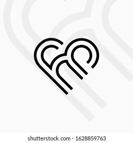 Heart line abstract concept logo