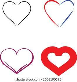 heart line art, artistic heart pattern, 