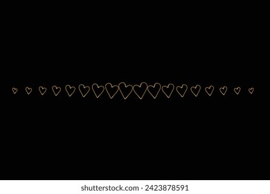 Heart. Line art. Continuous one line drawing. Hand drawn doodle vector minimalist illustration. Decorative design. Valentine day concept. Isolated on black background. Abstract love concept symbol. 
