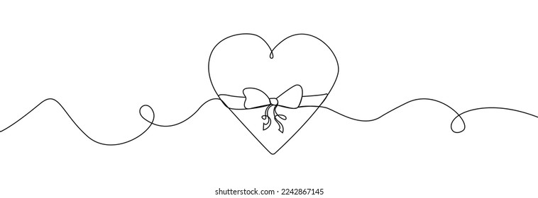 Heart line art drawing.Hand drawn heart isolated on white background.Heart sketch doodle.One line heart.Love symbol continuous line.