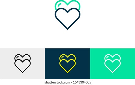 heart line art icon vector - valentine love icon concept