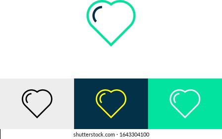 heart line art icon vector - valentine love icon concept